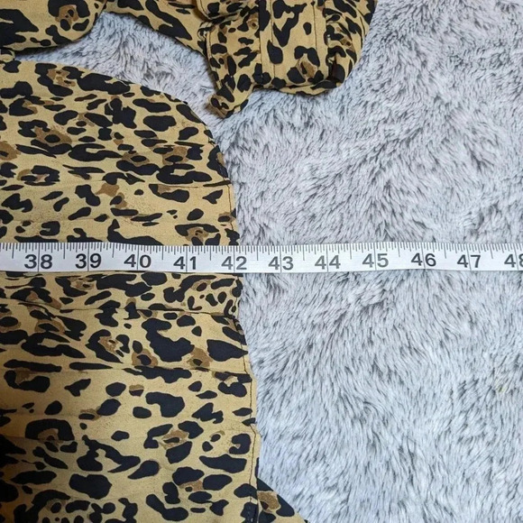 NEW J. Crew Leopard Carly Dress Midi Pleated Long Sleeve Size 0 - Picture 9 of 11